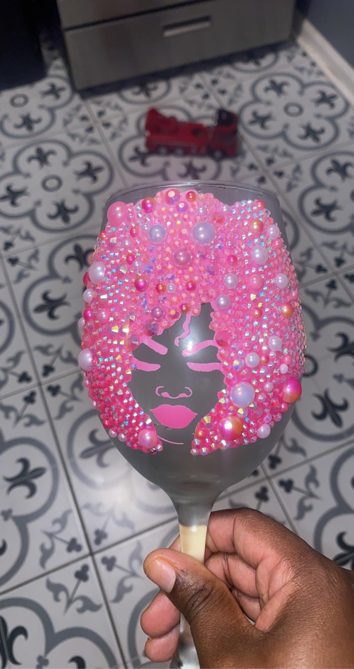 Bling stem or stemless wine glass