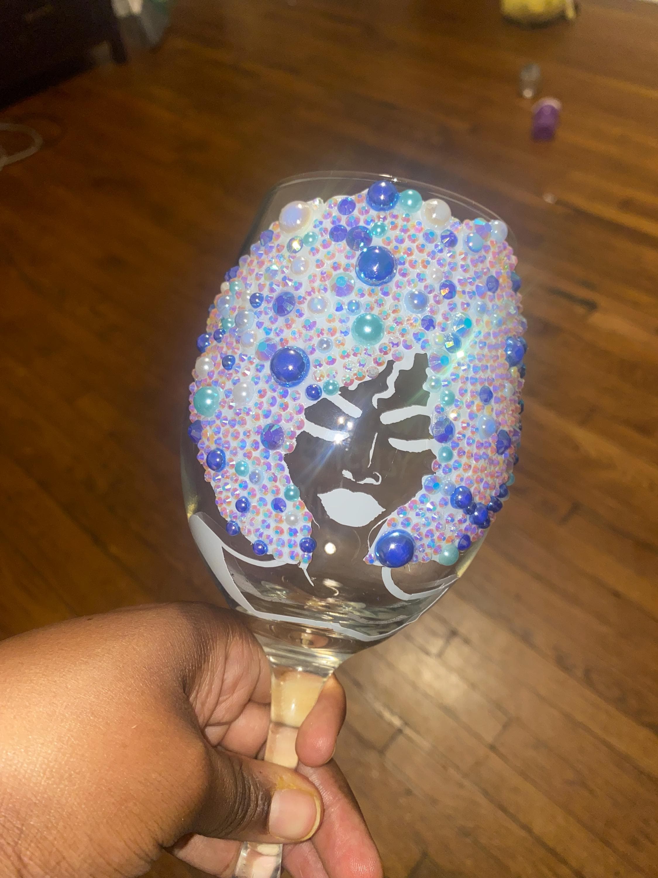 Bling stem or stemless wine glass
