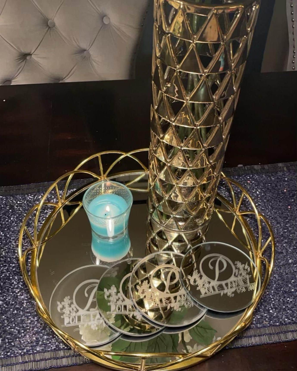 Customized glass coasters