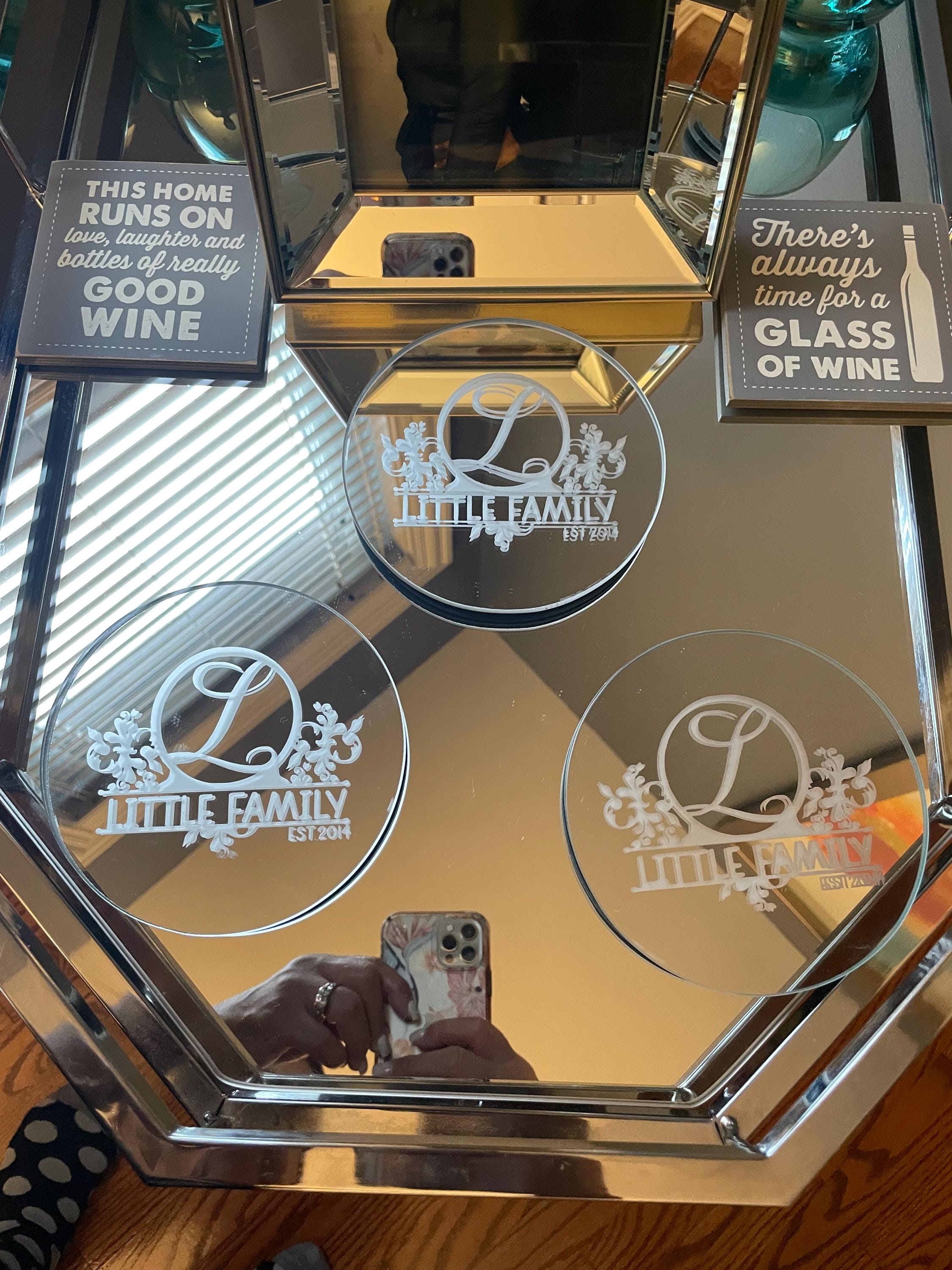 Customized glass coasters